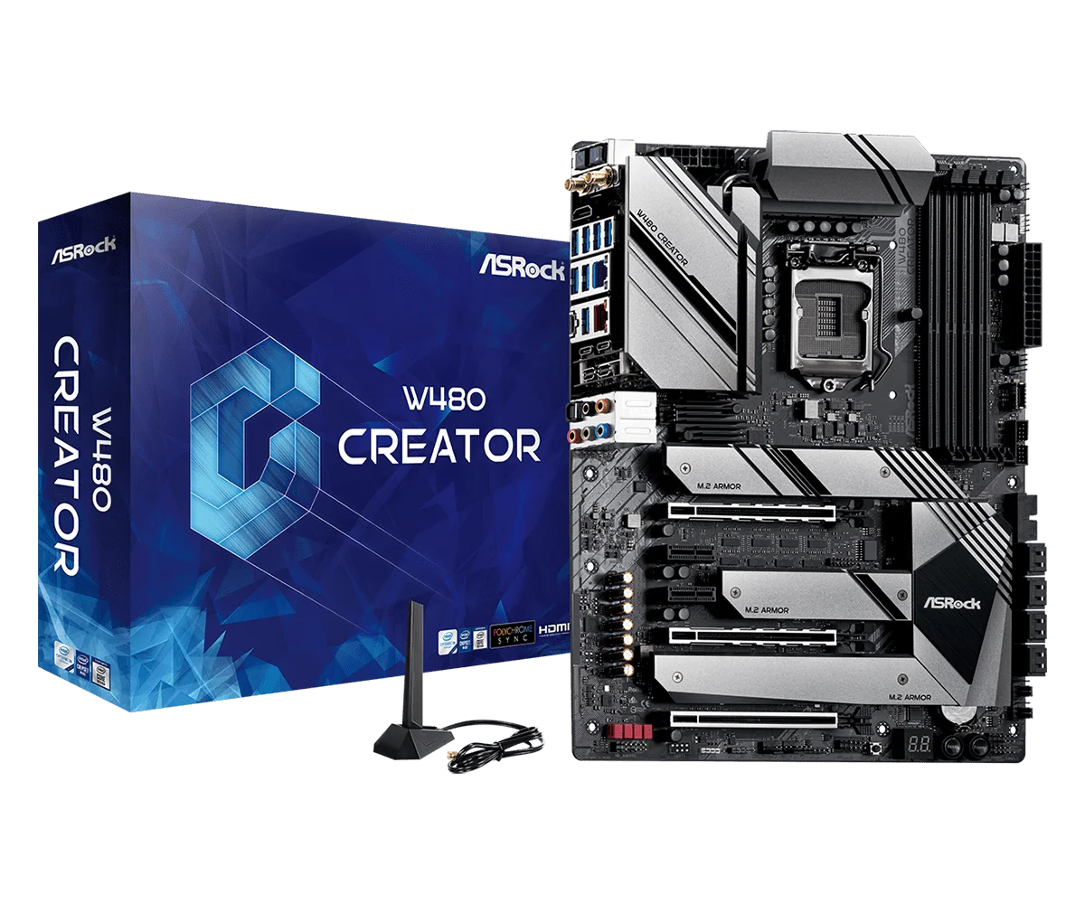 Scheda madre ASRock W480 Creator ATX Intel W480 LGA1200 DDR4 SATA3 WIFI HDMI SPDIF Audio NUOVO per 10/11th Processori Intel Core