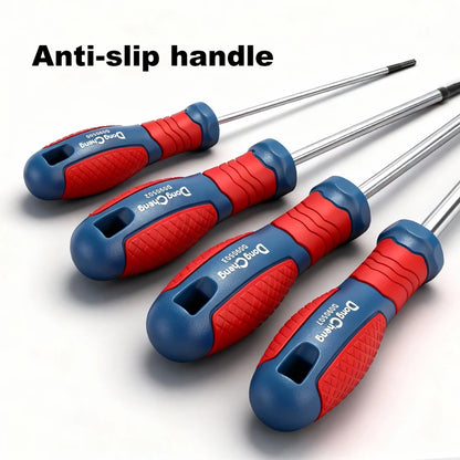 Set di Cacciaviti Torx T8 T10 T15 T20 T25 T27 T30 T40 in Cromo Vanadio con Punta Magnetica Antiruggine, Manico in TPR, Alta Coppia, Utensile a Stella