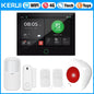KERUI NUOVO Allarme domestico wireless 4G + WiFi con ampio touch screen IPS da 7 pollici Sistema di allarme intelligente Tuya con sensore di movimento per la casa