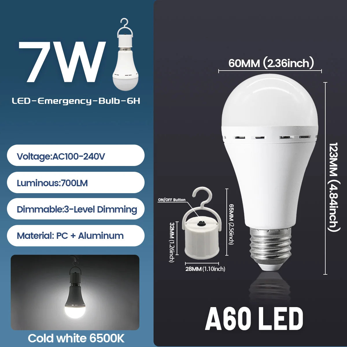 1-10 pezzi lampadina a LED ricaricabile AC100-240V E27 7W 9W 12W lampadina di emergenza per energia domestica campeggio esterno portico lampade da giardino
