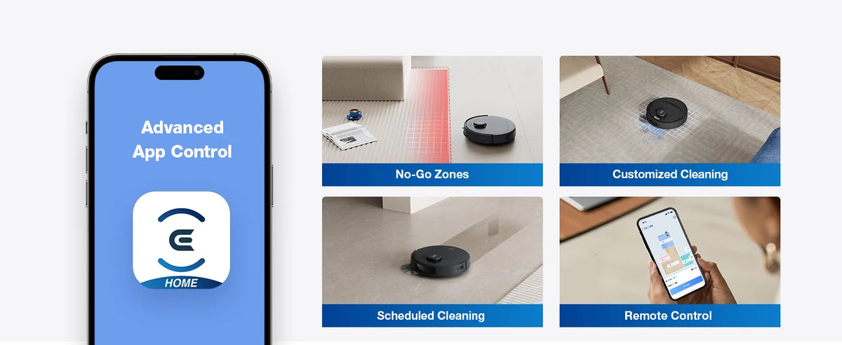 Robot aspirapolvere e lavapavimenti ECOVACS DEEBOT T30e OMNI, non si impiglia sui peli di animali domestici, autonomia di 180 minuti, silenzioso (64 dB), aspirazione da 25000 Pa, base con sistema di svuotamento automatico.