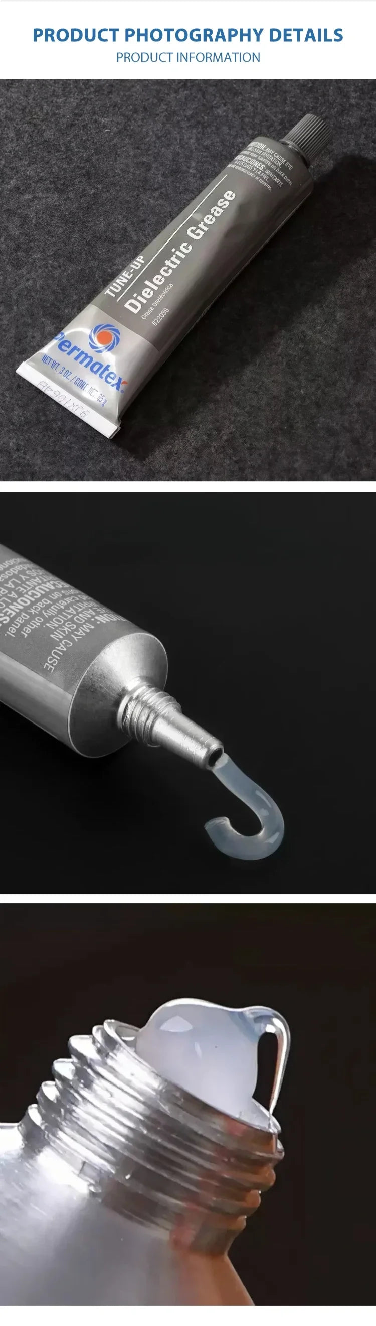 Permatex 22058 Grasso Dielettrico per Candele e Connessioni Elettriche, Previene Perdite di Tensione, Corrosione e Umidità 9g/85g