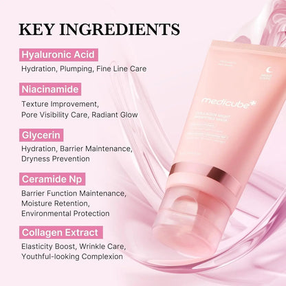 Medicube Collagen Overnight Mask – Maschera Notte con Collagene per Idratazione, Tonicità e Luminosità