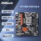 Scheda madre ASROCK H110M-DVS R3.0, socket Intel H110 1151, 2 x DDR4 32GB, formato Micro ATX, compatibile con CPU I5-7500, I5-6500, I3-7100, G4600