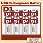 Batteria agli ioni di litio da 1,5 V formato D, 12000 mWh, ricaricabile tramite USB per torce, scaldabagni, giocattoli, include cavo di ricarica gratuito
