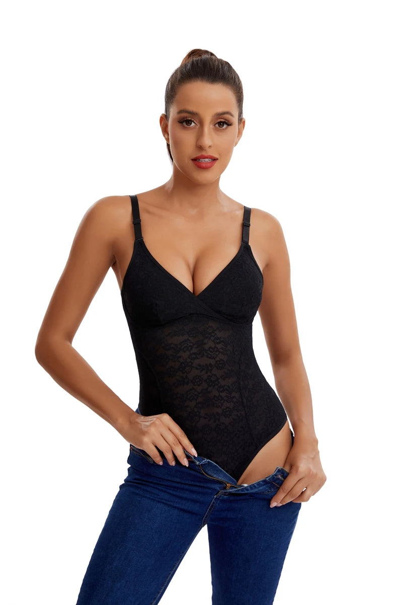 3 in 1 Perizoma in pizzo Body Donna Shapewear Nuovo Shaper completo del corpo Vita sottile Controllo della pancia Biancheria intima Pancia piatta Liscia Faja