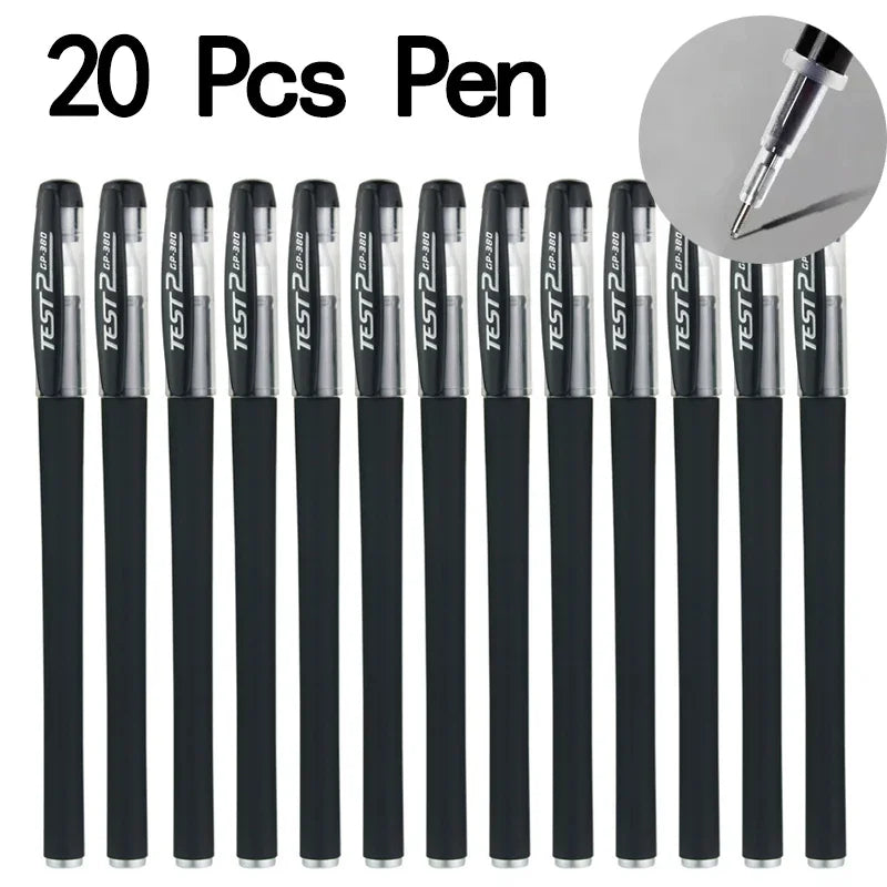 20/50 pezzi Penne gel Set Nero Blu Rosso Ricarica Gel Forniture scolastiche e per ufficio Cancelleria accessori kawaii cancelleria penne carine