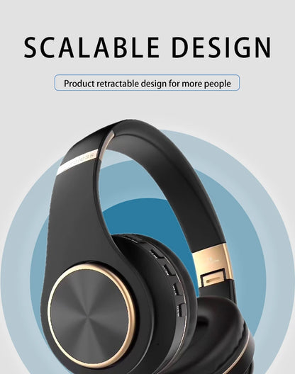 EOENKK T8 Cuffie wireless Bluetooth 5.3 con audio surround stereo, pieghevoli, per sport, a bassa latenza, per gaming, con riduzione del rumore