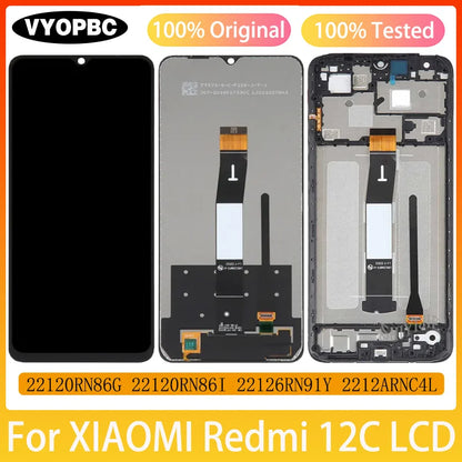 Display LCD originale per XIAOMI Redmi 12C Touch Screen con pannello telaio Digitizer 22120RN86G 22120RN86I 22126RN91Y 2212ARNC4L