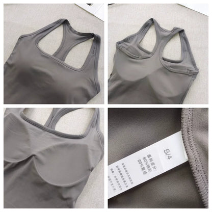 Reggiseno sportivo da donna con scollo quadrato e schiena incrociata, con imbottiture fisse antiurto per yoga, pilates, corsa e palestra