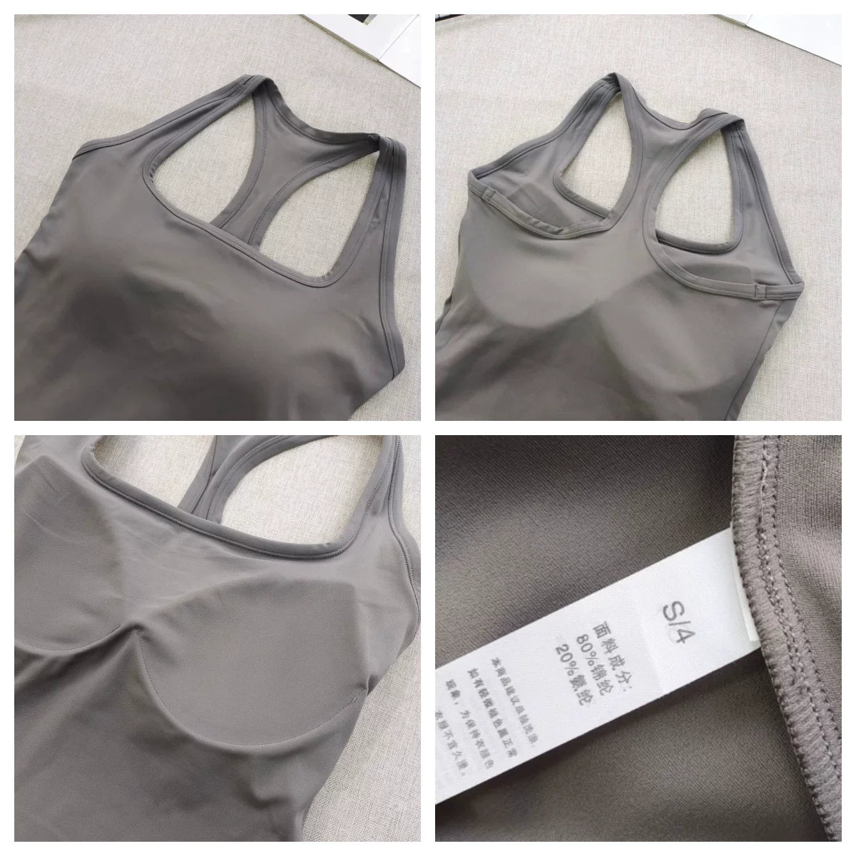 Reggiseno sportivo da donna con scollo quadrato e schiena incrociata, con imbottiture fisse antiurto per yoga, pilates, corsa e palestra