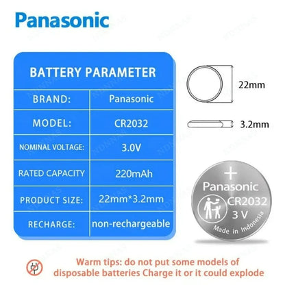 2-50 Pezzi Batteria al Litio Originale PANASONIC CR2032 CR 2032 3V per Orologi, Calcolatrici, Orologi da Parete, Telecomandi, Giocattoli, Pila a Bottone