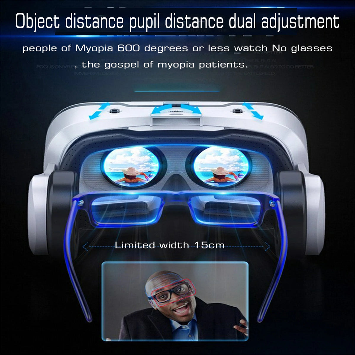 Shinecon occhiali VR per realtà virtuale cuffie 3D dispositivo Viar lenti per casco intelligente occhiali per cuffie per Smartphone cellulare