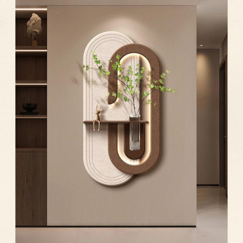 Decorazioni per l'ingresso Lampade da parete a LED Pianta verde Corridoio Corridoio Moderno dipinto sospeso Luci murali per vasi da soggiorno di fascia alta