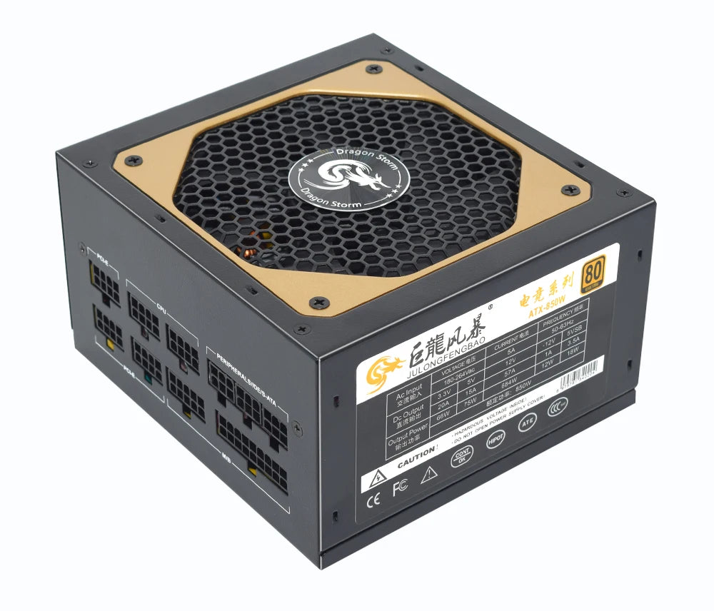 Full Modular ATX 850W 80Plus Gold 20 + 4Pin 12V Professional E-Sports Video Game Computer PSU per PC Desktop Power Supply