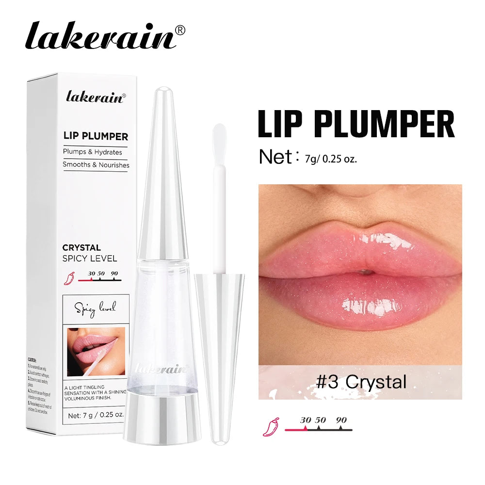 Lakerain Lip Plumper Idratazione profonda Nutrimento a lunga durata Lucentezza lucida Finitura voluminosa Liquido idratante per labbra