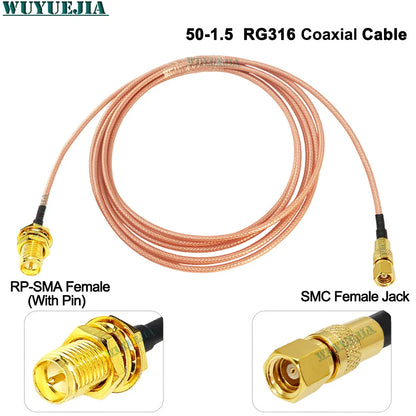 Linea di collegamento SMA a SMC Interfaccia RF SMC Spina maschio SMA a prolunga jack femmina SMC Cavo coassiale adattatore RF 50-1,5 RG-316