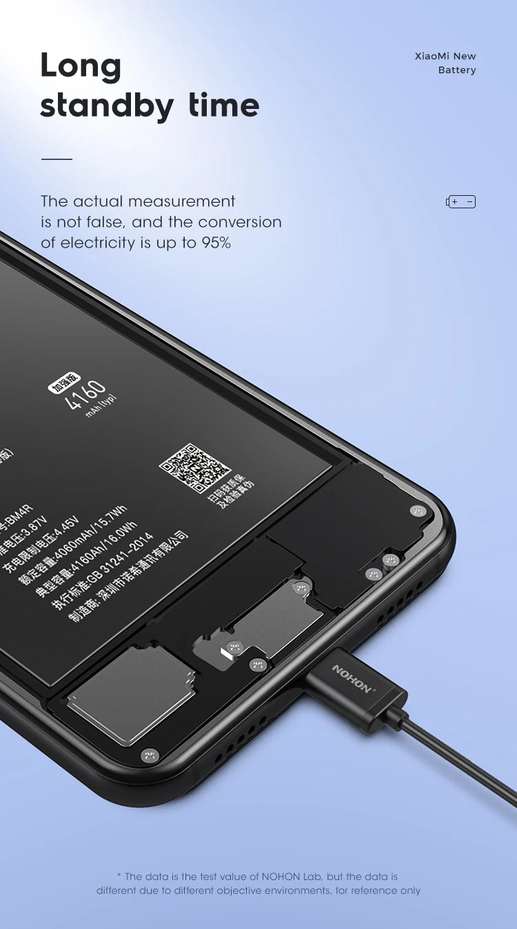 NOHON Batteria Per Xiaomi Mi 10 9 8 11T Pro 10T 11 Lite 12 12S 12X 13 6 5 MAX MIX 4 3 2 2S BM4R BM53 BM55 BM58 BM59 BP42 Batteria