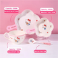 WUHE Set di Stoviglie per Bambini Hello Kitty, Ciotole e Piatti in Melamina, Design Cartoon per Ragazze, Senza BPA, Infrangibile, Lavabile in Lavastoviglie