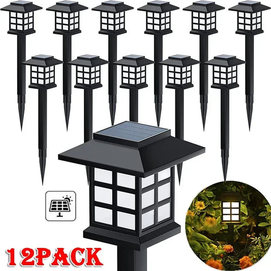 2~12 pezzi luci solari a LED per percorsi esterni impermeabili passerella giardino arredamento lampione per paesaggio cortile patio vialetto