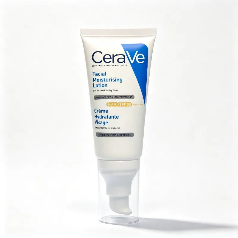 CeraVe Lozione AM SPF50 52ml, Cura Idratante a Lunga Durata per Pelle Normale e Secca