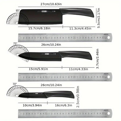 Set di coltelli da cucina, compresi coltello da chef, mannaia e coltello da frutta, con ceppo portacoltelli, adatto per sbucciare carne e verdure