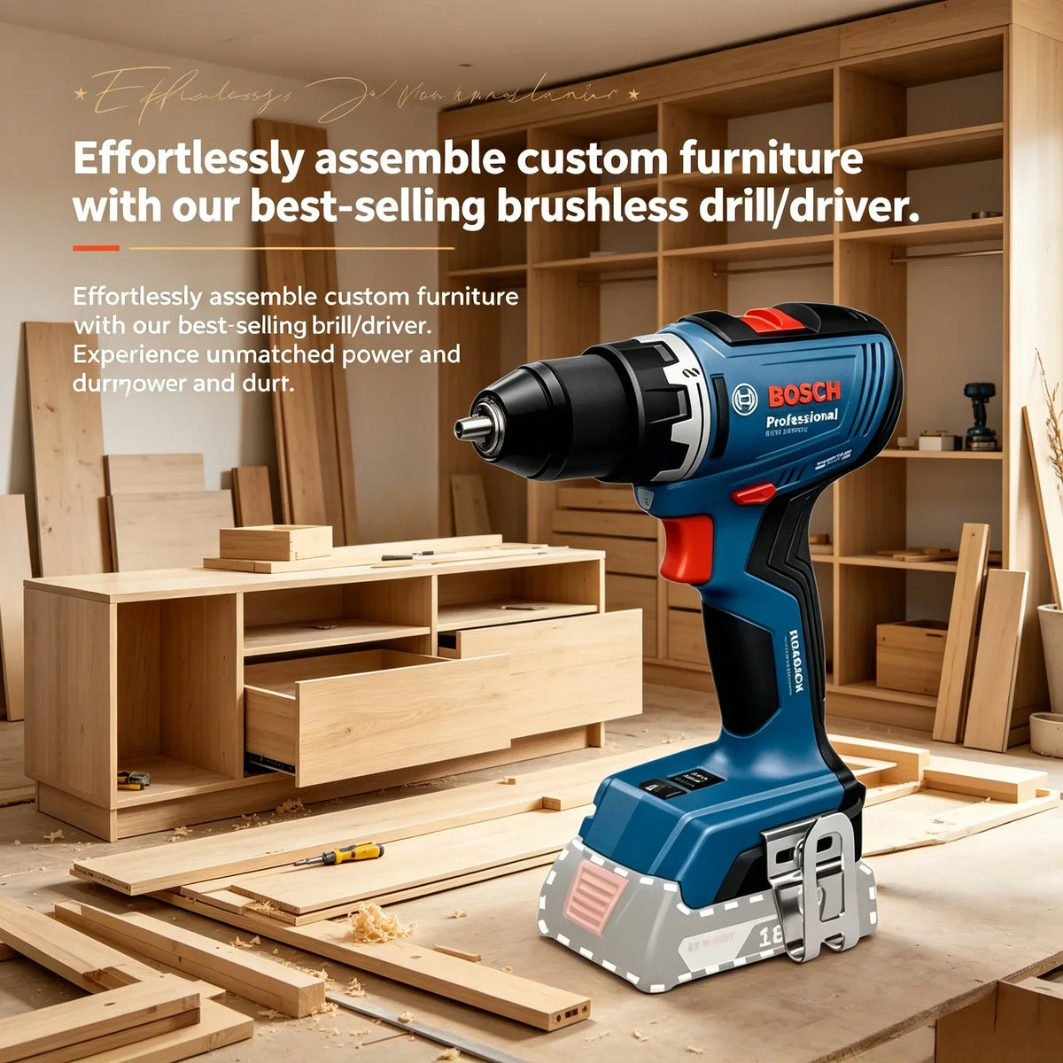 Trapano Avvitatore a Batteria Bosch GSR 18V-65 Brushless, 18V 63Nm, Alta Coppia, Ideale per Spazi Ristretti, Funzione Anti-Rotazione Inversa