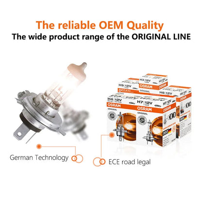 OSRAM 10 pz H4 H7 H11 HB3 HB4 Lampada Originale 3200 K Luce Frontale H8 H9 H16 9005 9006 Lampade Auto Lampadine Alogene Made in Germany USA