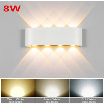 Lampada da parete a LED IP65 AC86-265V/DC12V-24V Illuminazione da giardino impermeabile per esterni Lampada da parete per scale per camera da letto interna in alluminio