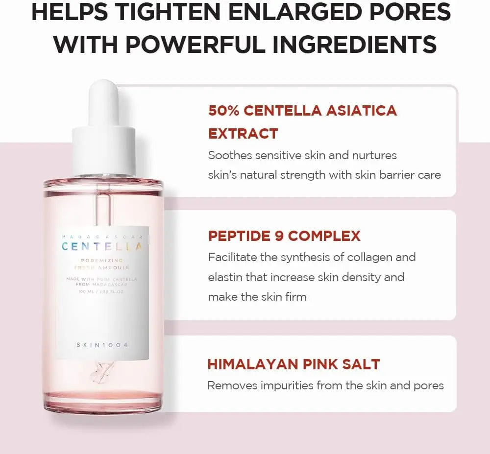 Skin1004 madagascar centella poremizing fresh ampoule | With centella asiatica extract and himalayan pink salt