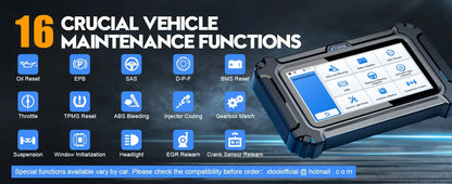 XTOOL D5S Strumenti diagnostici per auto ABS SRS Sistemi di trasmissione del motore Scanner OBD2 16+ servizi Tutte le funzioni Aggiornamento gratuito a vita