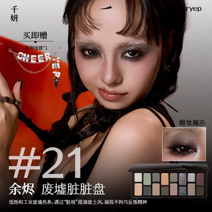 Qianyan Cheeryep Nuova Palette Ombretti 16 Colori Qianyan Glitter Camaleonte Opaco Perlescente Flash Plate Qian Yan Cowherd Sequins