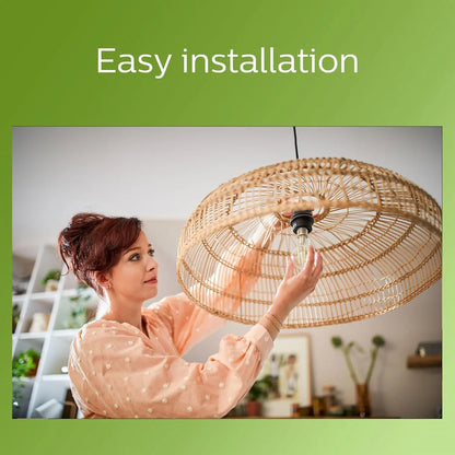 Philips Lampadina a filamento LED ultra efficiente Trasparente A60 E27 Vite Edison 2,5 W 4 W Lampada LED in vetro classico Colore bianco Risparmio energetico 1x