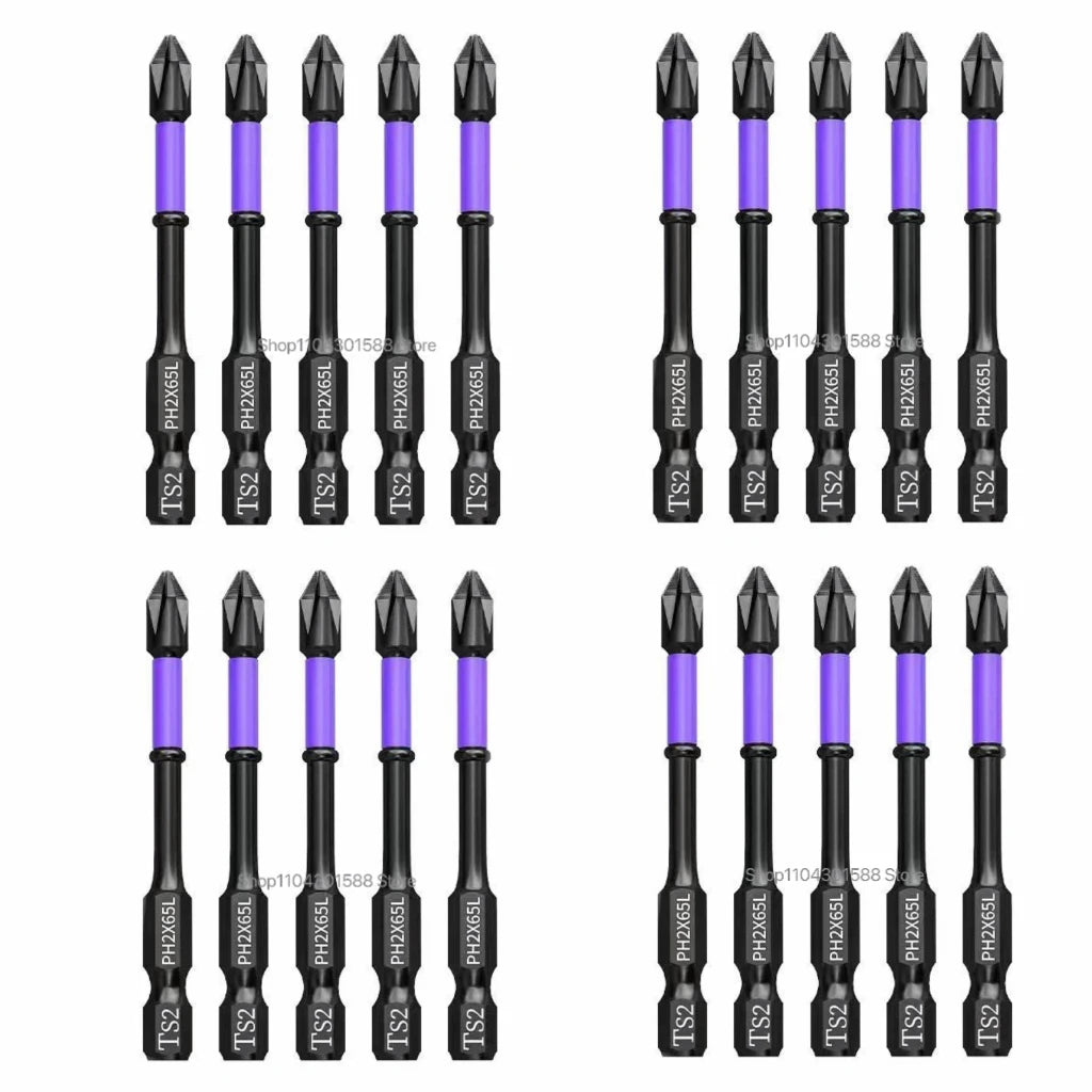 5-60PCS PH2 Set di punte per avvitatore a percussione Set di cacciaviti a croce magnetici Set di punte per trapano a percussione Vite Cacciavite a croce antiscivolo in acciaio legato