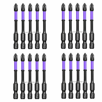 5-60PCS PH2 Set di punte per avvitatore a percussione Set di cacciaviti a croce magnetici Set di punte per trapano a percussione Vite Cacciavite a croce antiscivolo in acciaio legato