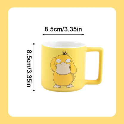 SHUNXIANG Pokémon Licenza Psyduck Tazza 350ml Cartoon Tazza di Ceramica Colazione Latte Tazza di Caffè Autentico Anime Bicchieri Tazze di Acqua