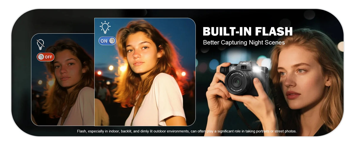 Videocamera Vlog NBD 64MP 5K con Zoom Digitale 16X, Schermo Ribaltabile da 3 Pollici, Microfono e Batteria a Lunga Durata per YouTube, Streaming Live, Selfie, Regalo per Ragazze