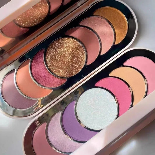 Nuova Palette Ombretti Rare Beauty 7 Colori Rosa Perlato Opaco Glitterato Pigmenti Occhi Brillanti