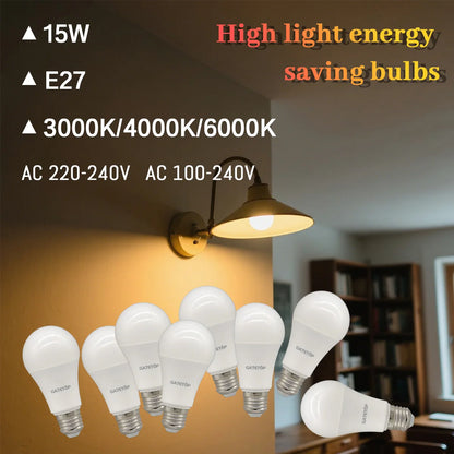 Confezione da 1-10 Lampadine LED 15W 120V 220V 3000K 4000K 6000K Luce Diurna CRI80 Senza Sfarfallio per Illuminazione Domestica Camera da Letto