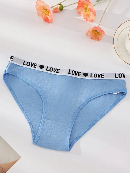 7 Pz/set Mutandine di Cotone da Donna Sexy Mutande a Righe Morbide Lettera Carina Slip per Ragazze Femminile Traspirante Stretch Lingerie XS-XL