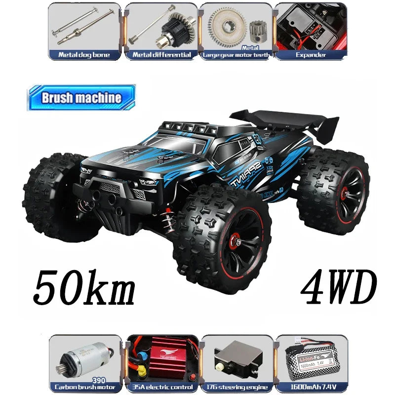 1:14 85KM/H o 50KM/H 4WD RC Auto con telecomando a LED Camion Drift Monster 4x4 ad alta velocità per bambini Vs Wltoys 144001   Giocattoli