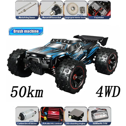 1:14 85KM/H o 50KM/H 4WD RC Auto con telecomando a LED Camion Drift Monster 4x4 ad alta velocità per bambini Vs Wltoys 144001   Giocattoli