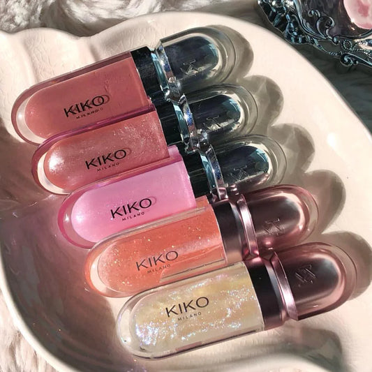 Kiko Milano Lucidalabbra 3D Hydra, smalto labbra idratante, effetto specchio con glitter, volumizzante, non appiccicoso, impermeabile, trucco labbra naturale