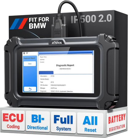 XTOOL InPlus IP500 per BMW, Aggiornamento Gratuito a Vita, Scanner Diagnostico Auto IP500, Test Attivo ECU, Scanner OBD2 per Tutti i Sistemi BMW, Mini, Rolls Royce, Strumenti Diagnostici Auto, 23+ Servizi, Lettore di Codici