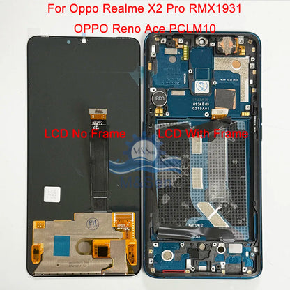 6.5 "Supor Amoled Originale M & Sen Per Oppo Realme X2 Pro RMX1931 Display LCD Telaio Dello Schermo + Pannello Touch Per OPPO Reno Ace PCLM10