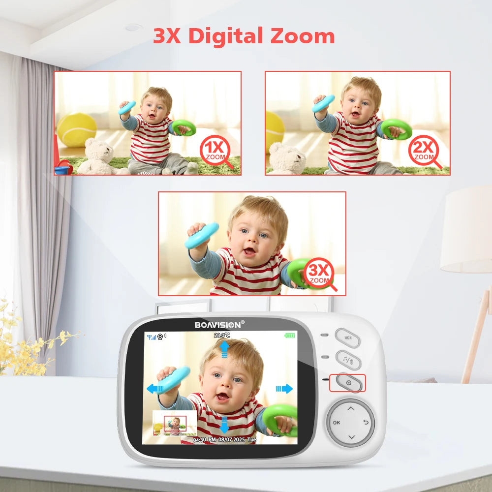 VB603 Video Baby Monitor 2.4G Wireless con LCD da 3.2 pollici Audio bidirezionale Conversazione Visione notturna Telecamera di sicurezza di sorveglianza Babysitter