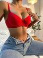 Biancheria intima da donna rossa sexy più venduta calda Reggiseno push up Lingerie confortevole B6043