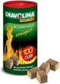 Diavolina, accendifuoco ecologico, confezione da 100 pezzi, accensione istantanea naturale, pratico e sicuro per camini, stufe, legna da ardere e barbecue.
