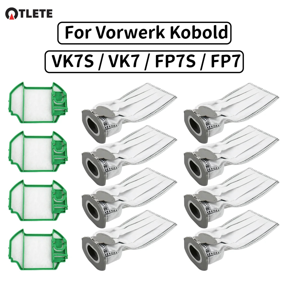 Sacchetto per la polvere per aspirapolvere senza fili (Vorwerk Kobold VK7S / VK7 / FP7S / FP7), filtro HEPA e sacchetti per la polvere, pezzi di ricambio.