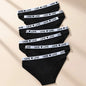 7 Pz/set Mutandine di Cotone da Donna Sexy Mutande a Righe Morbide Lettera Carina Slip per Ragazze Femminile Traspirante Stretch Lingerie XS-XL
